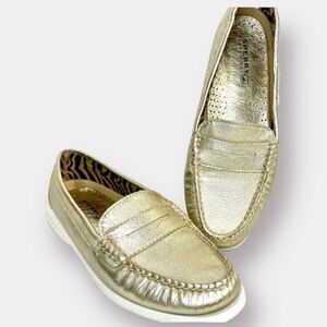 Sperry Gold Penny Loafer Women's Size 8M Leather